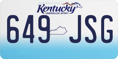 KY license plate 649JSG