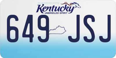 KY license plate 649JSJ