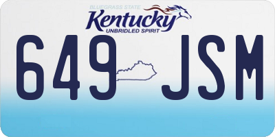KY license plate 649JSM