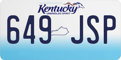 KY license plate 649JSP