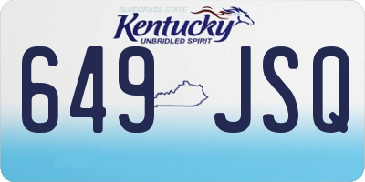 KY license plate 649JSQ