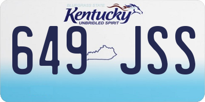 KY license plate 649JSS