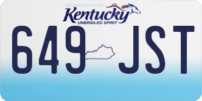 KY license plate 649JST