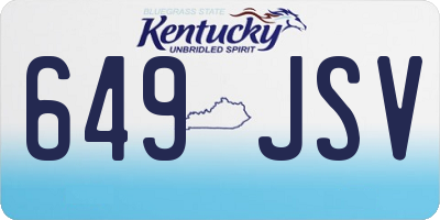 KY license plate 649JSV