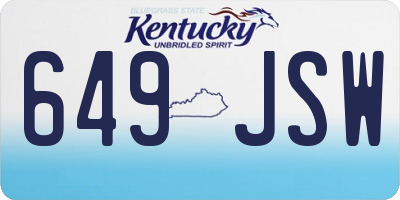 KY license plate 649JSW
