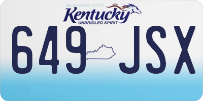 KY license plate 649JSX