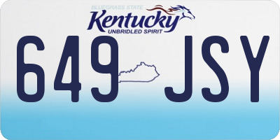 KY license plate 649JSY
