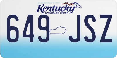 KY license plate 649JSZ