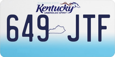 KY license plate 649JTF