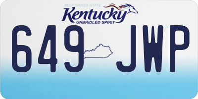 KY license plate 649JWP