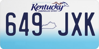 KY license plate 649JXK