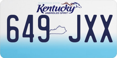 KY license plate 649JXX