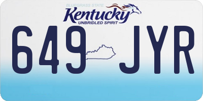 KY license plate 649JYR