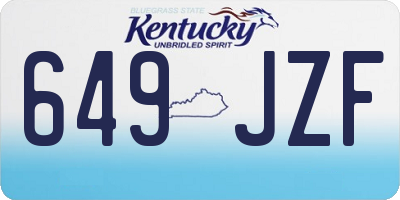 KY license plate 649JZF