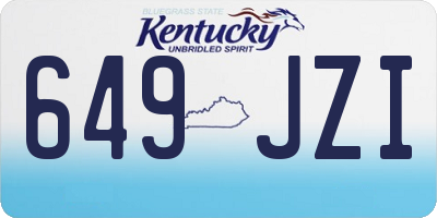 KY license plate 649JZI
