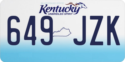 KY license plate 649JZK