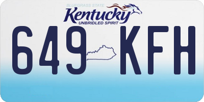 KY license plate 649KFH