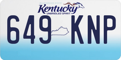 KY license plate 649KNP