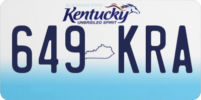 KY license plate 649KRA