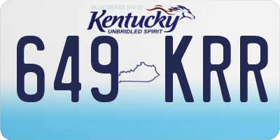 KY license plate 649KRR