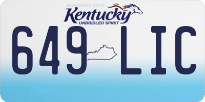 KY license plate 649LIC