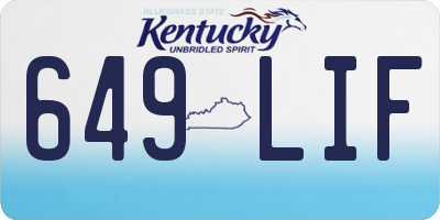 KY license plate 649LIF