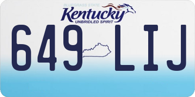 KY license plate 649LIJ