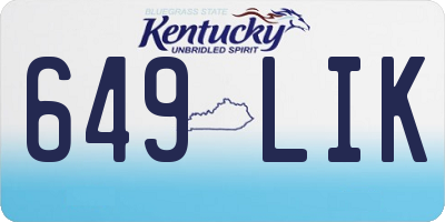 KY license plate 649LIK