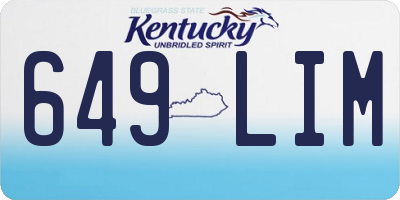 KY license plate 649LIM