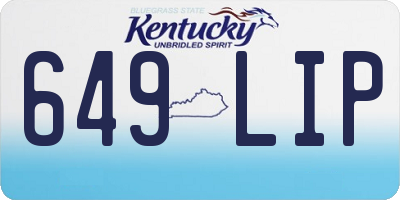 KY license plate 649LIP