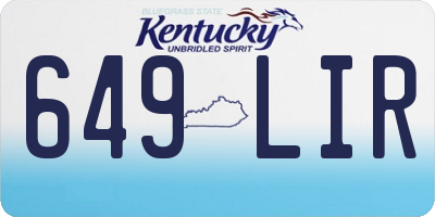 KY license plate 649LIR