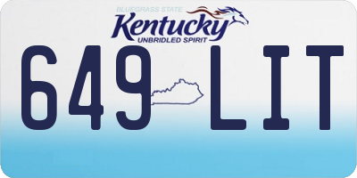 KY license plate 649LIT