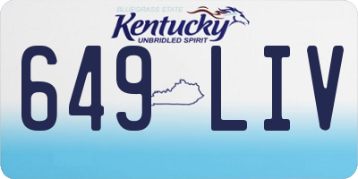KY license plate 649LIV