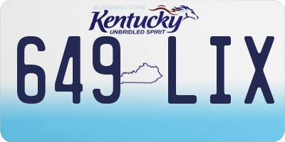 KY license plate 649LIX