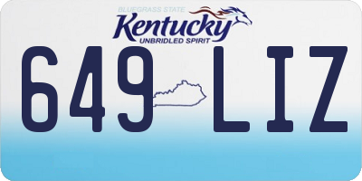 KY license plate 649LIZ