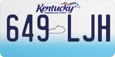 KY license plate 649LJH