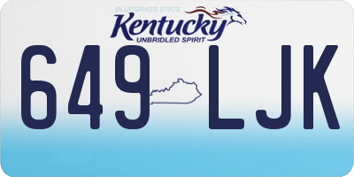KY license plate 649LJK
