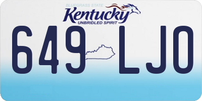 KY license plate 649LJO
