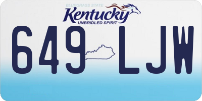 KY license plate 649LJW