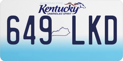 KY license plate 649LKD