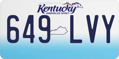 KY license plate 649LVY