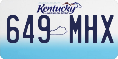 KY license plate 649MHX