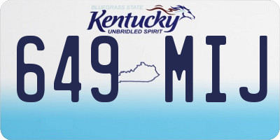 KY license plate 649MIJ