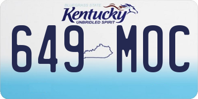 KY license plate 649MOC