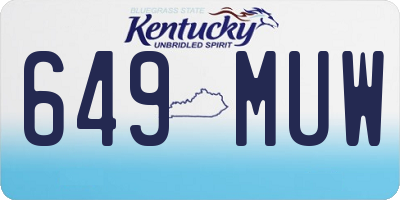 KY license plate 649MUW