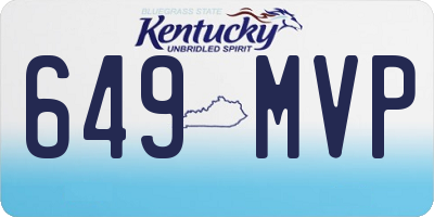 KY license plate 649MVP