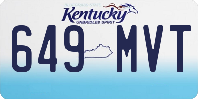KY license plate 649MVT