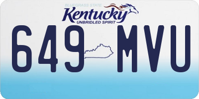 KY license plate 649MVU