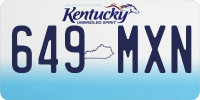 KY license plate 649MXN