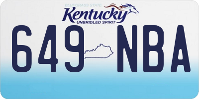 KY license plate 649NBA